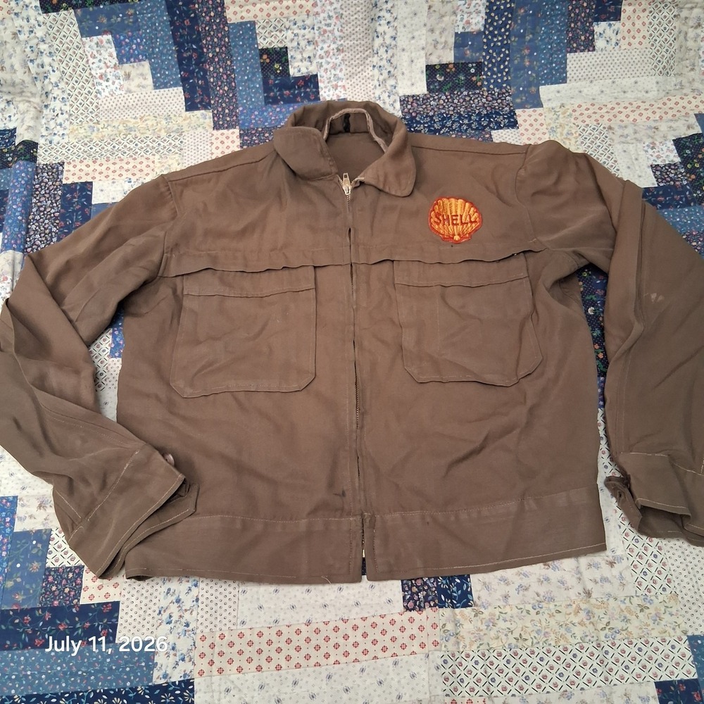 True Vintage Shell Service Station Mechanic Jacket Lion Uniform USA Conmatic